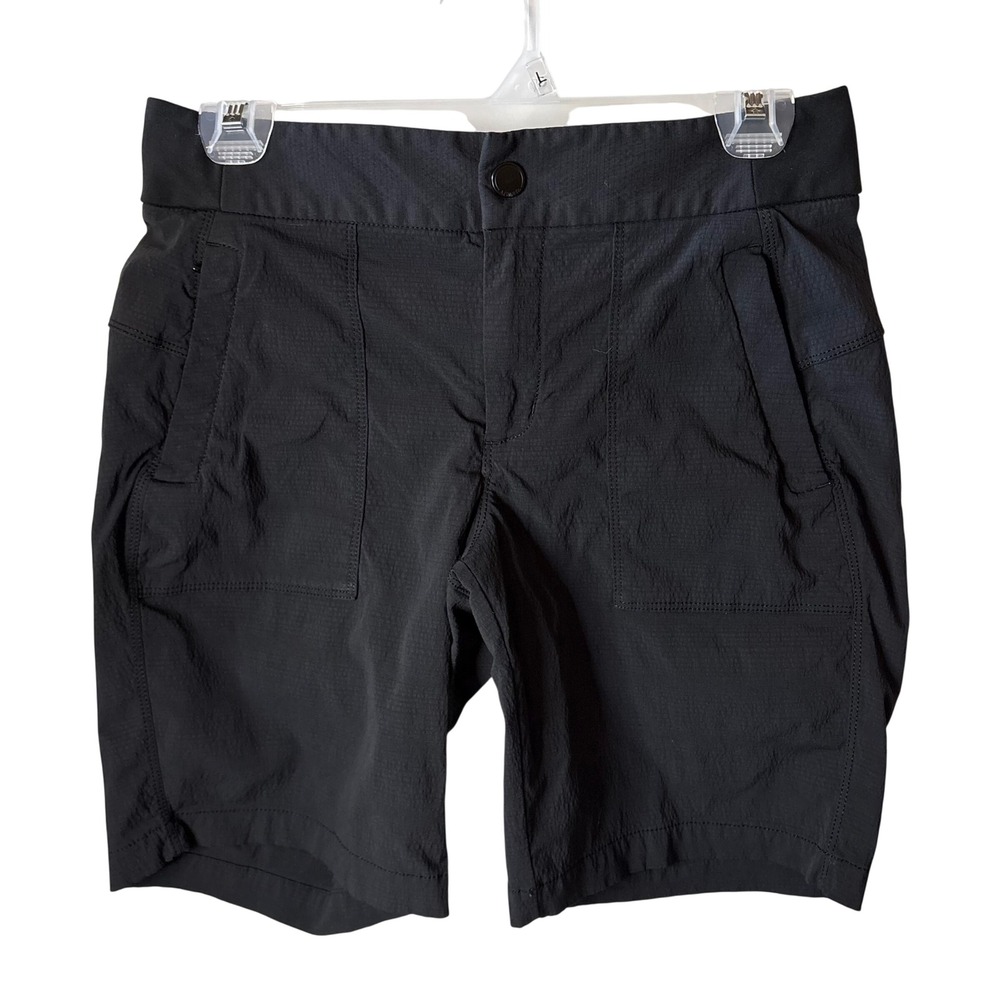 Athleta Trekkie North Bermuda Shorts Women's 4 Black Hiking Lightweight Cargo